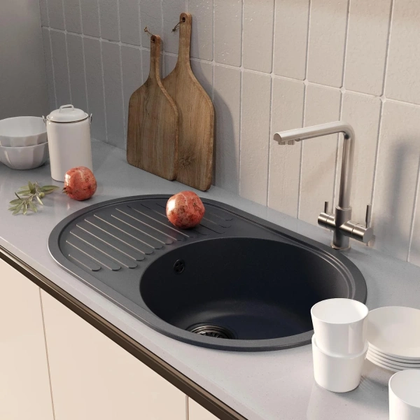 Мойка кухонная Mixline ML-GM16 антрацит фото в интернет-магазине «Wasser-Haus.ru»