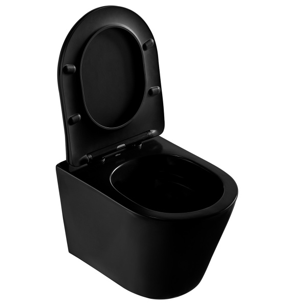 Унитаз ABBER Bequem AC1102MB подвесной черный матовый, безободковый фото в интернет-магазине «Wasser-Haus.ru»