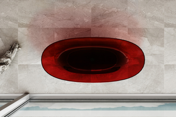 Прозрачная ванна ABBER Kristall AT9703Rubin красная фото в интернет-магазине «Wasser-Haus.ru»
