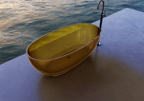 Прозрачная ванна ABBER Kristall AT9703Amber желтая фото в интернет-магазине «Wasser-Haus.ru»