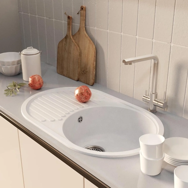 Мойка кухонная Mixline ML-GM16 ультра-белая фото в интернет-магазине «Wasser-Haus.ru»