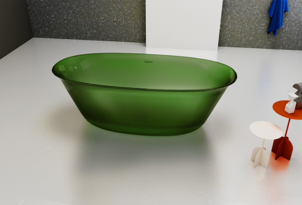 Прозрачная ванна ABBER Kristall AT9707Emerald зеленая фото в интернет-магазине «Wasser-Haus.ru»