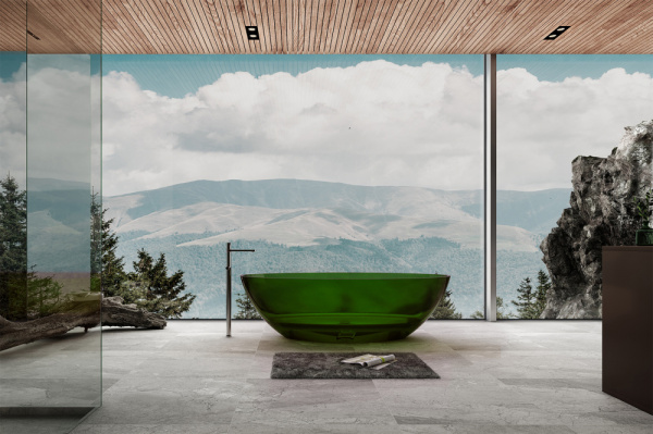 Прозрачная ванна ABBER Kristall AT9702Emerald зеленая фото в интернет-магазине «Wasser-Haus.ru»