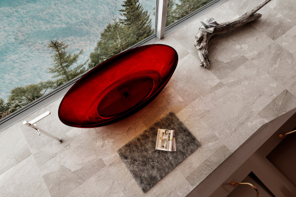 Прозрачная ванна ABBER Kristall AT9702Rubin красная фото в интернет-магазине «Wasser-Haus.ru»
