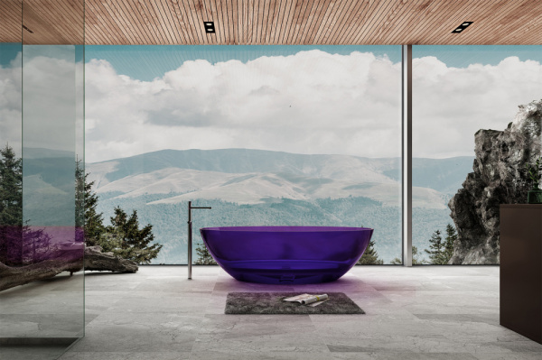 Прозрачная ванна ABBER Kristall AT9702Amethyst фиолетовая фото в интернет-магазине «Wasser-Haus.ru»
