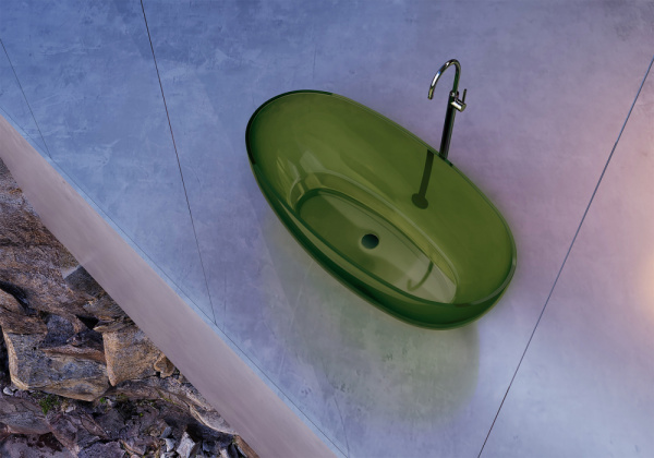 Прозрачная ванна ABBER Kristall AT9703Emerald зеленая фото в интернет-магазине «Wasser-Haus.ru»