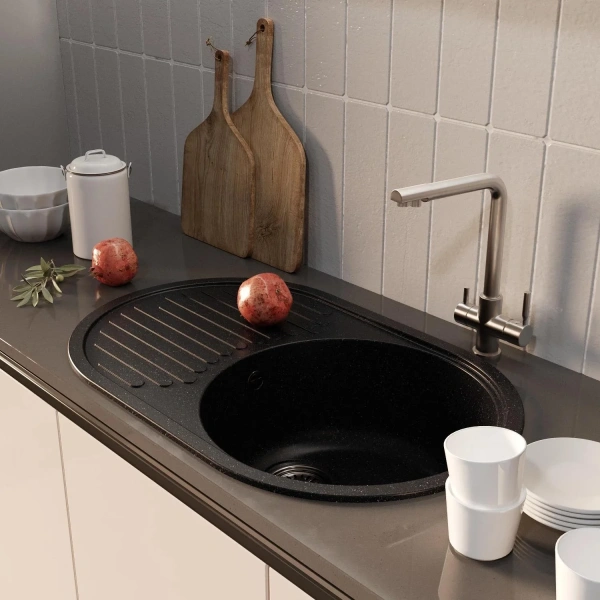 Мойка кухонная Mixline ML-GM16 черная фото в интернет-магазине «Wasser-Haus.ru»